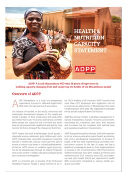Capacity Statement Health and Nutrition